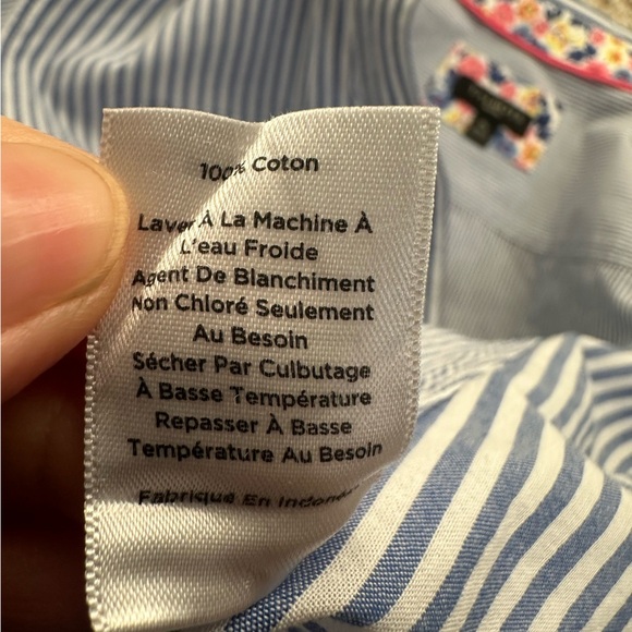 Talbots Blue and White Casual Button Down Shirt - Picture 4 of 6